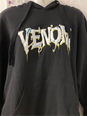 Marvel Venom 2018 Graphic Hoodie Black Pullover Sweatshirt Large size